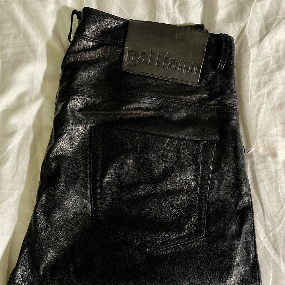 VINTAGE JOHN GALLIANO LEATHER MOTORCYCLE PANTS